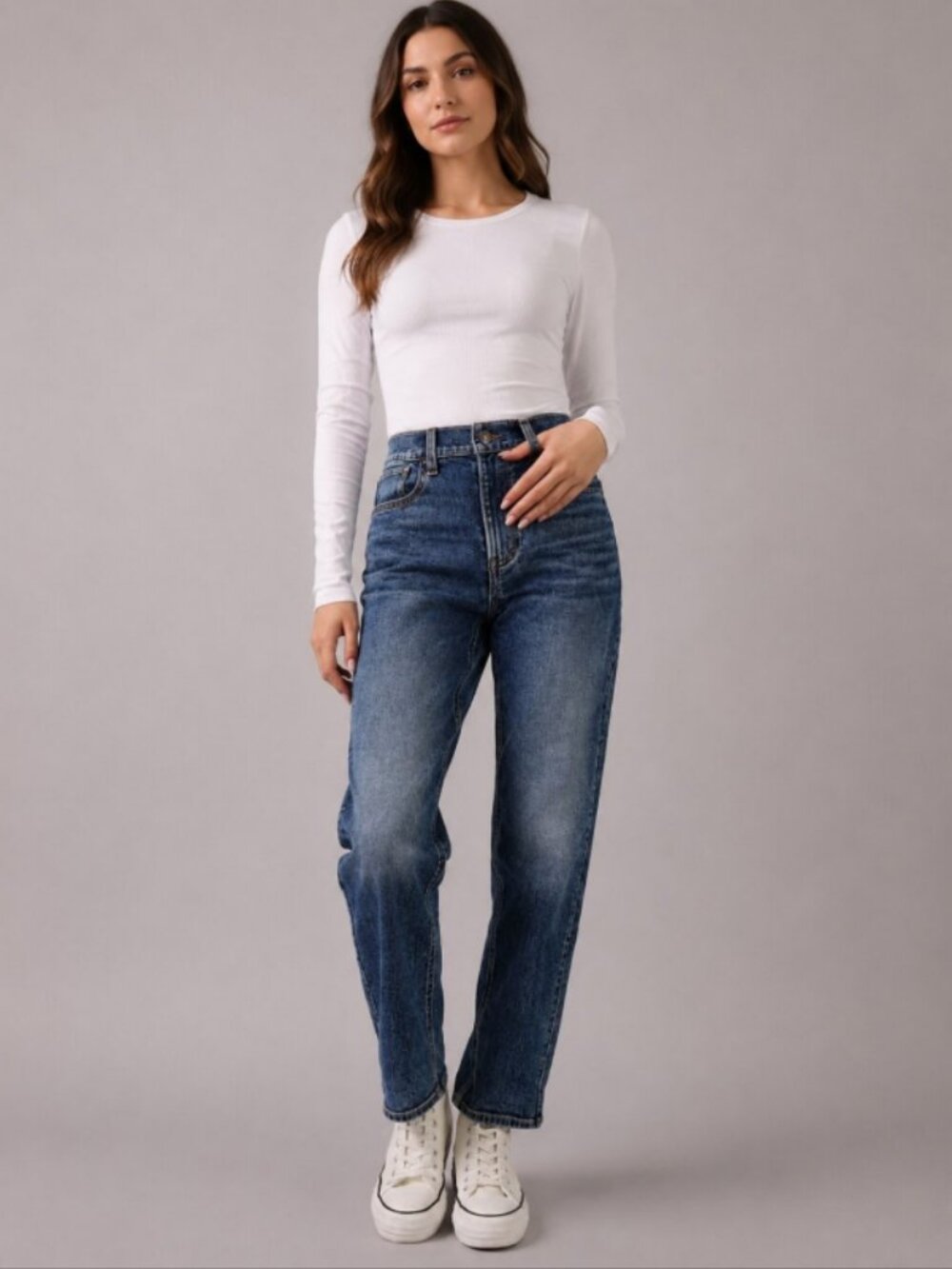 American Eagle Outfitters 90's Straight Medium Wash Jeans Size 2 #2615